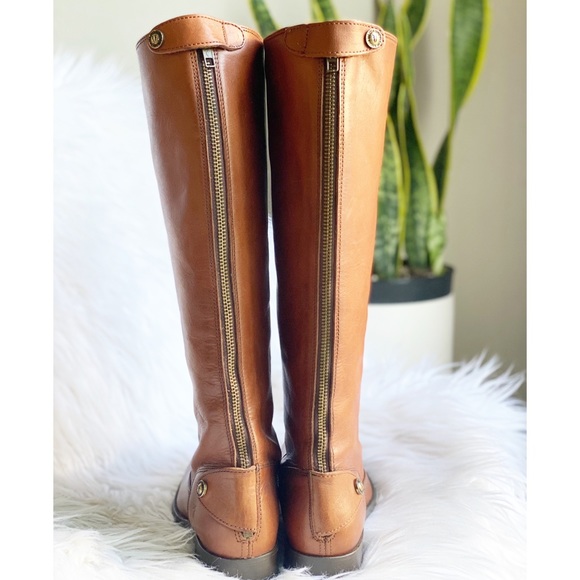 Frye Melissa Button Cognac Leather Riding Boot - Picture 5 of 9